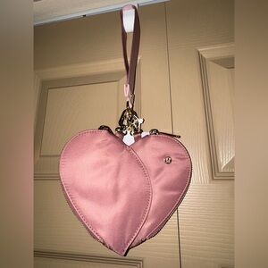 NWT - Lululemon Dual Pouch Wristlet *Heart* Spiced Chai/Pink Haze/Gold (W9FTSS)